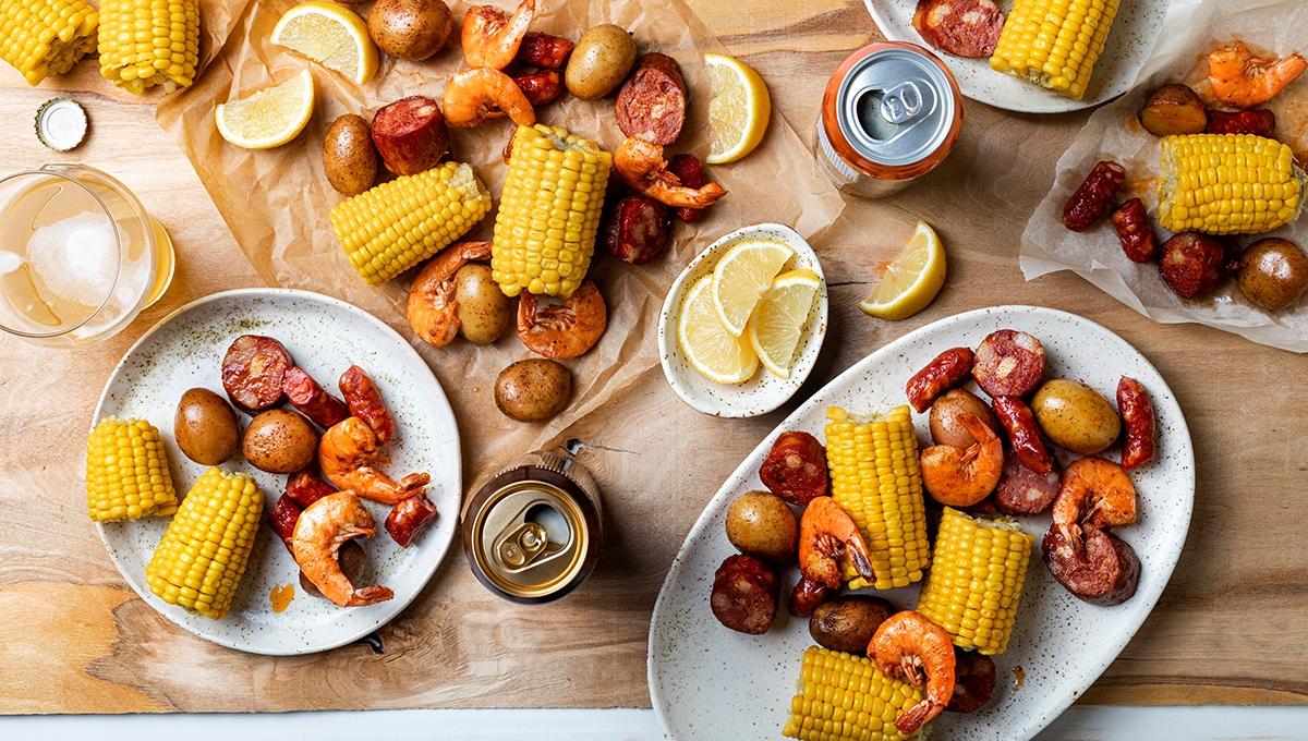 Article Cards Featured Image A low country homemade traditional Southern U.S. Shrimp Boil wi