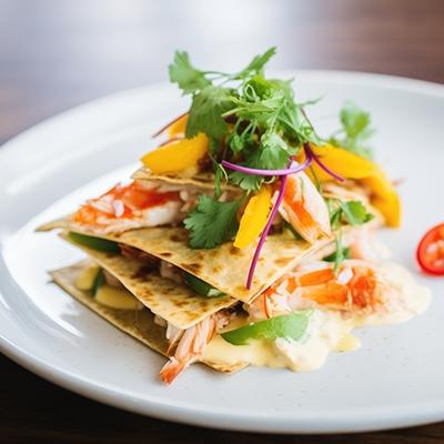 seafood quesadilla with crab and cream cheese