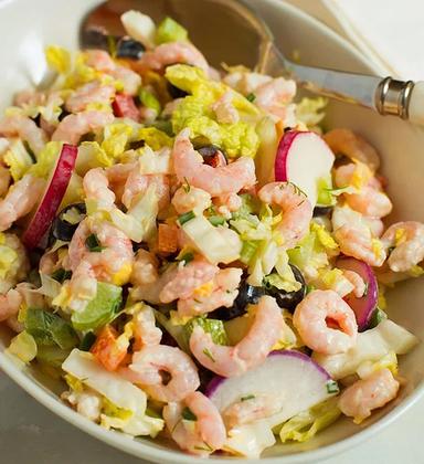 Wild Oregon pink shrimp in a bowl.