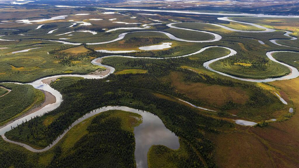 Beautiful landscape view of Kobuk Valley National Park in the ar